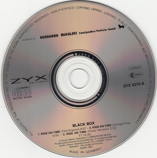 Black Box : Ride On Time (CD, Maxi, Car)