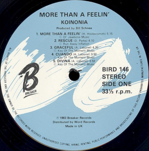 Koinonia : More Than A Feelin' (LP, Album)