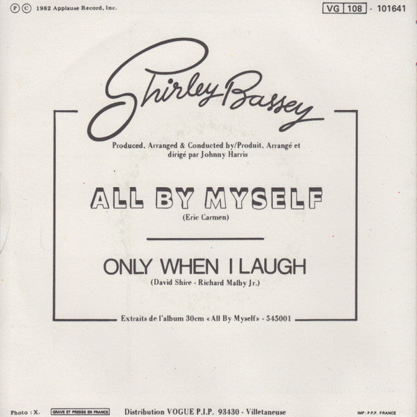 Shirley Bassey : All By Myself (7", Single)
