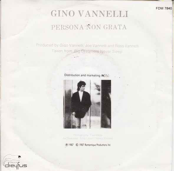 Gino Vannelli : Persona Non Grata (7")