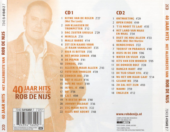 Rob De Nijs : 40 Jaar Hits / Het Allerbeste Van Rob De Nijs (2xCD, Comp)