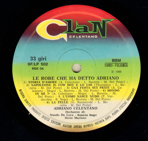 Adriano* : Le Robe Che Ha Detto Adriano (LP, Comp)