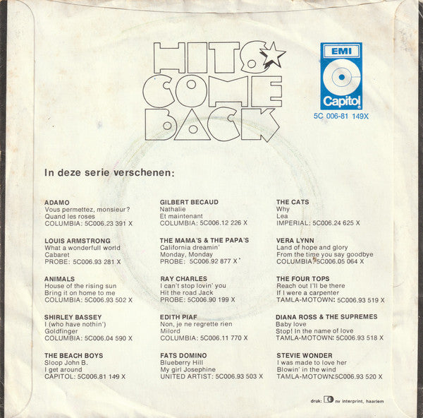 The Beach Boys : Sloop John B. / I Get Around (7", 4-P)
