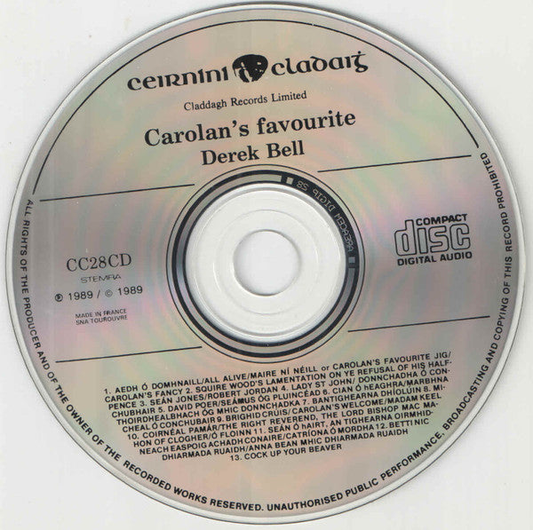 Derek Bell :  Carolan's Favourite (The Music Of Carolan Volume 2) (CD, Album)