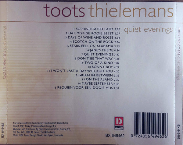 Toots Thielemans : Quiet Evenings (CD, Comp)