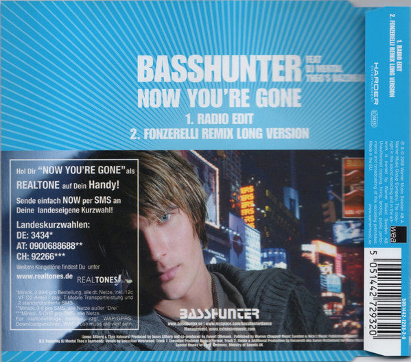 Basshunter feat. Bazzheadz : Now You're Gone (CD, Single)