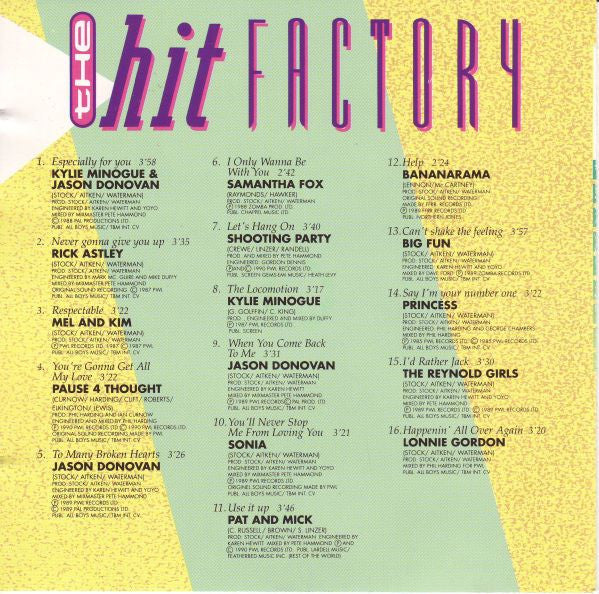 Various : The Hit Factory - Especially For You (CD, Comp)