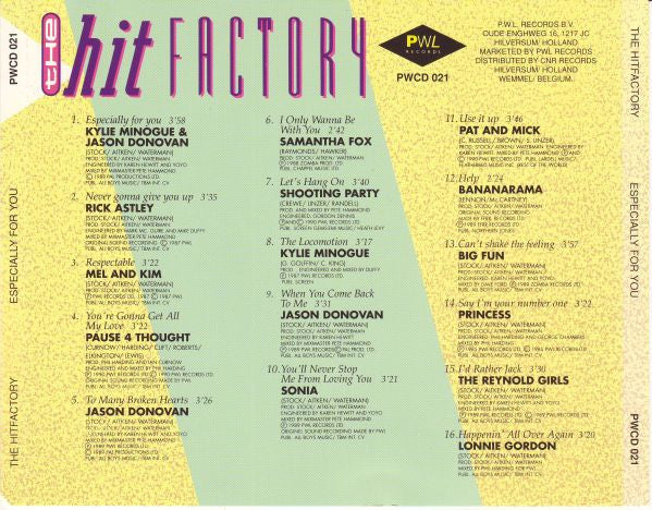 Various : The Hit Factory - Especially For You (CD, Comp)