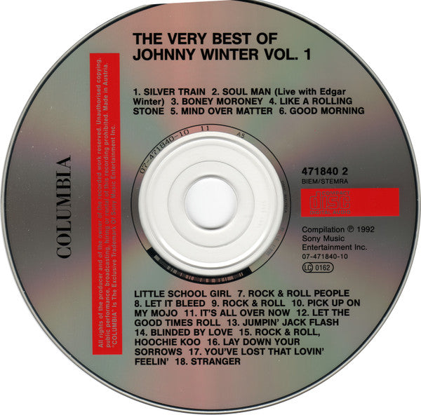 Johnny Winter : The Very Best Of Vol. 1 (CD, Comp)