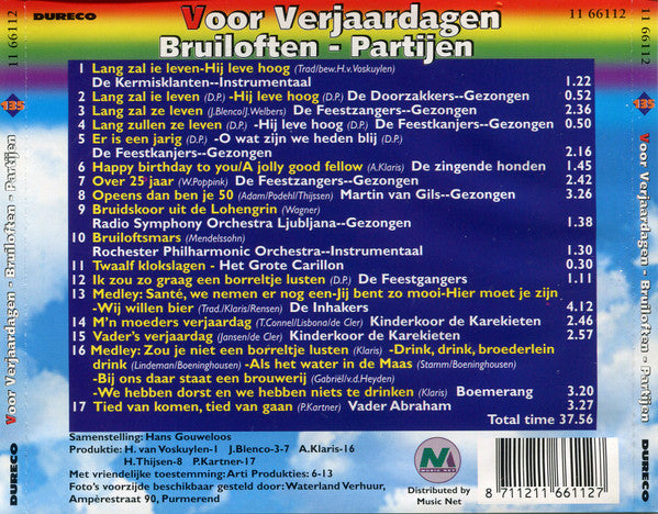 Various : Voor Verjaardagen - Bruiloften - Partijen (CD, Comp)