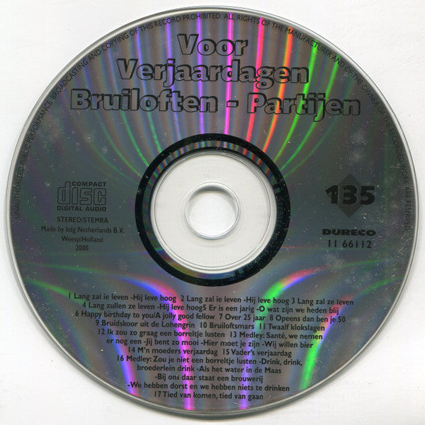 Various : Voor Verjaardagen - Bruiloften - Partijen (CD, Comp)