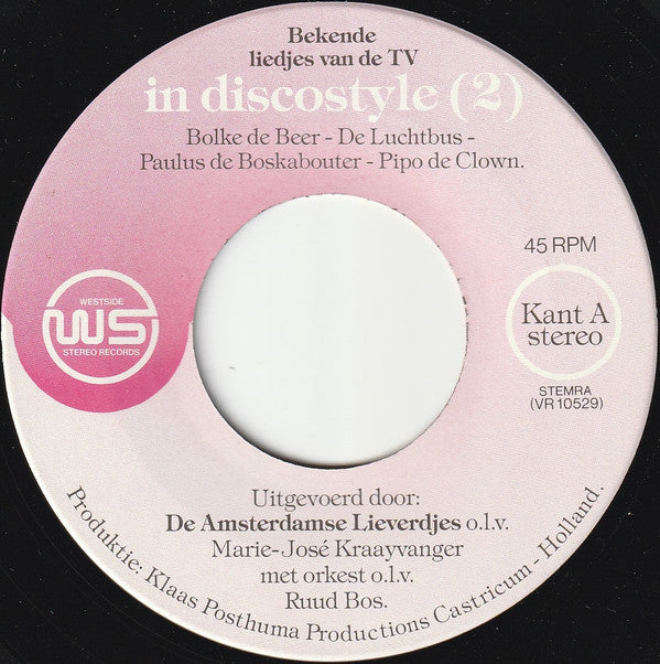 De Amsterdamse Lieverdjes : Bekende Liedjes Van De TV & Liedjes Uit De Fabeltjeskrant In Discostyle (2) (7", Single)