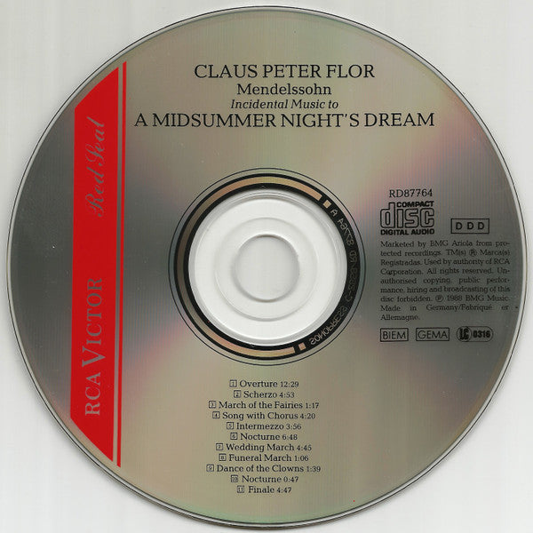 Felix Mendelssohn-Bartholdy – Claus Peter Flor, Lucia Popp, Marjana Lipovšek, Bamberger Symphoniker : Incidental Music To A Midsummer Night’s Dream (CD, Album)