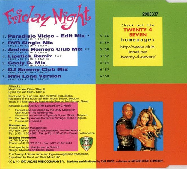 Twenty 4 Seven Featuring Stella (3) & Stay-C : Friday Night (CD, Maxi)