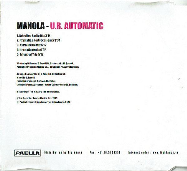 Manola : U.R. Automatic (CD, Maxi)