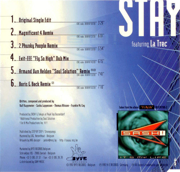Sash! Featuring La Trec : Stay (CD, Maxi)
