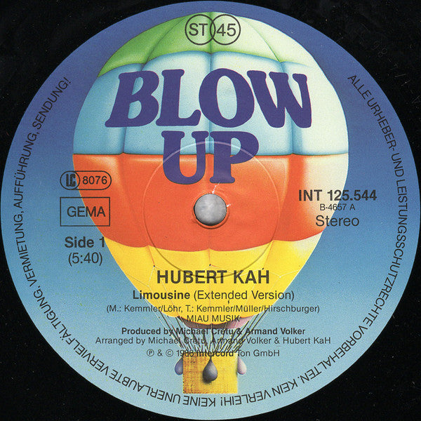 Hubert KaH : Limousine (12", Maxi)