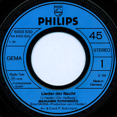 Marianne Rosenberg : Lieder Der Nacht (7", Single)