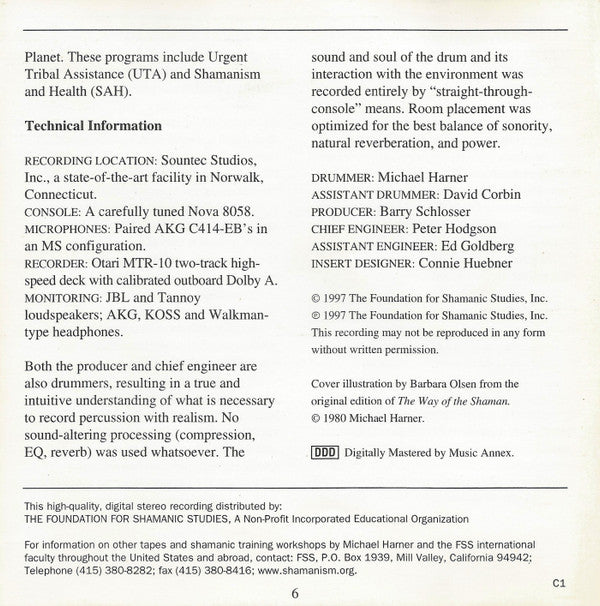 Michael Harner : Shamanic Journeywork Series, No. 1  Solo And Double Drumming (CD, Album, RE, RP, Cin)