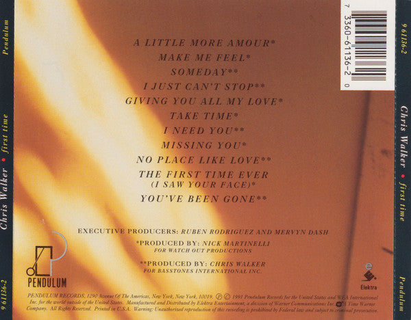 Chris Walker : First Time (CD, Album, SRC)