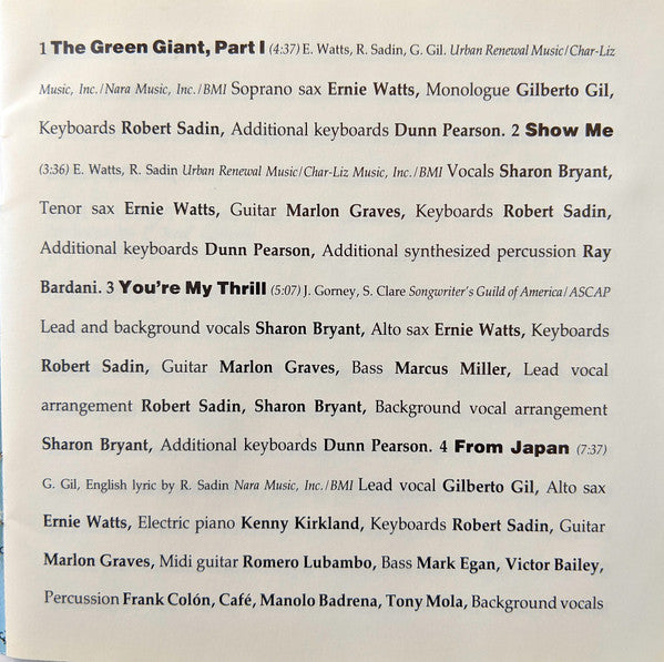 Ernie Watts with Gilberto Gil : Afoxé (CD, Album)