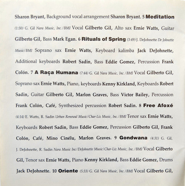 Ernie Watts with Gilberto Gil : Afoxé (CD, Album)