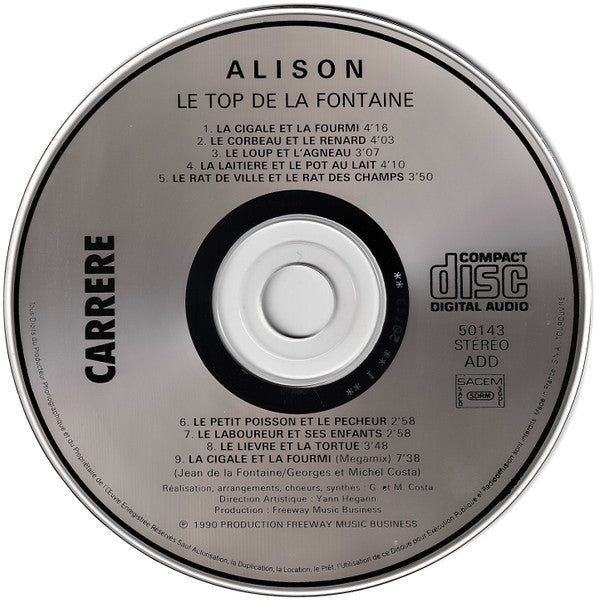 Alison (22) : Le Top De La Fontaine (CD, Album)