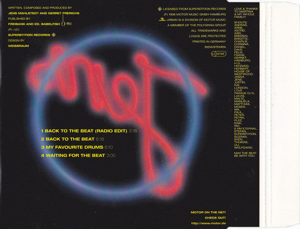 Jens : Back To The Beat (CD, Maxi)