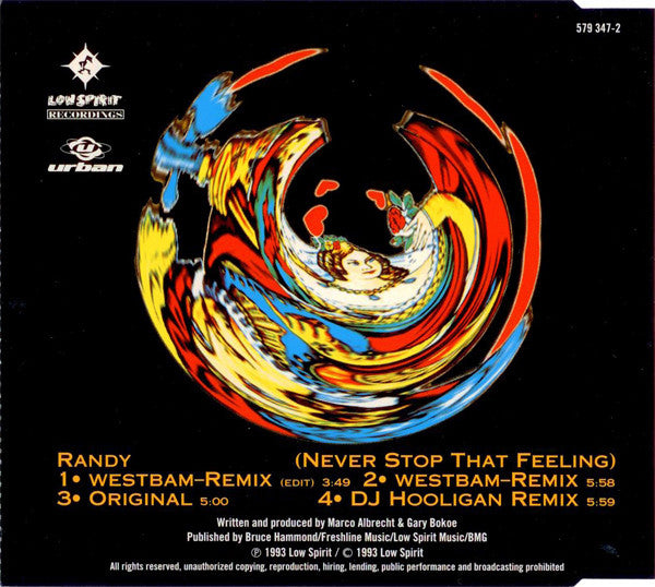 Mark 'Oh : Randy (Never Stop That Feeling) (CD, Maxi)