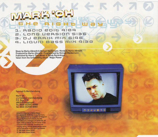 Mark 'Oh : The Right Way (CD, Maxi)