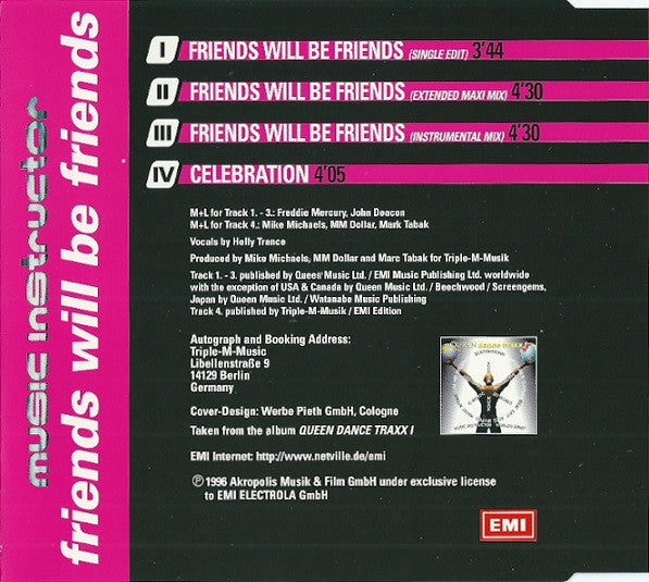 Music Instructor : Friends Will Be Friends (CD, Maxi)