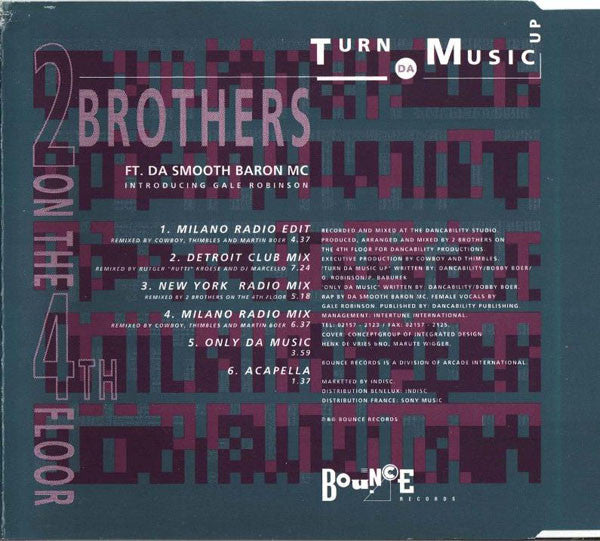 2 Brothers On The 4th Floor Ft. Da Smooth Baron MC Introducing Gale Robinson : Turn Da Music Up (CD, Maxi)
