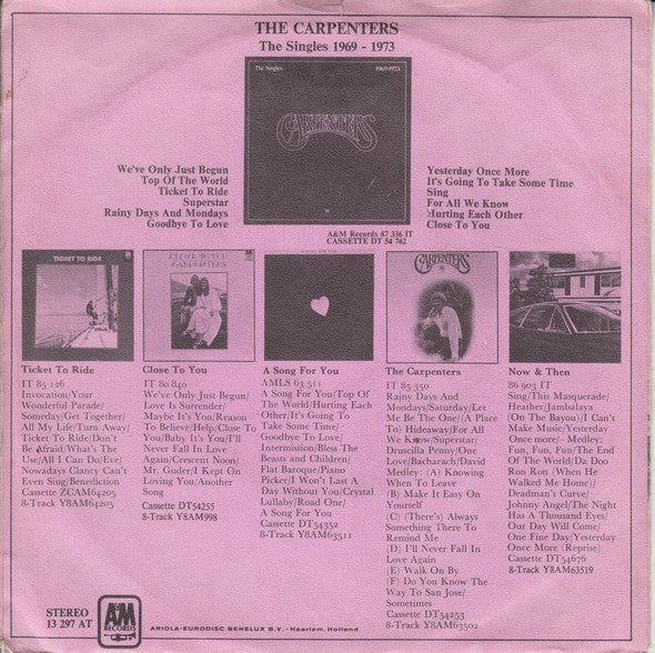 Carpenters : I Won't Last A Day Without You (7", Single, Lar)
