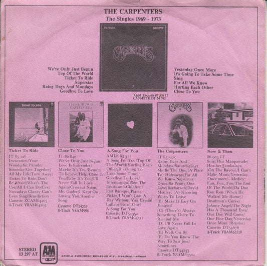 Carpenters : I Won't Last A Day Without You (7", Single, Lar)