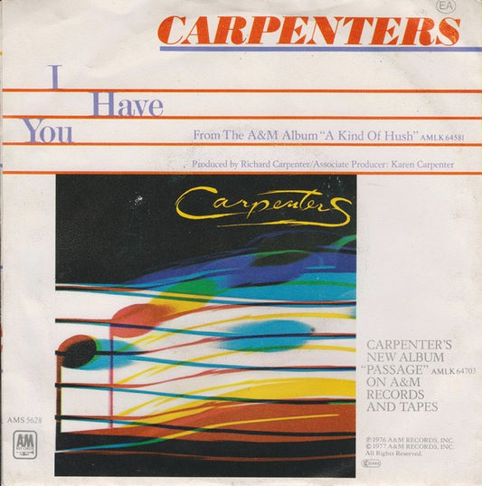Carpenters : Sweet, Sweet, Smile (7", Single)
