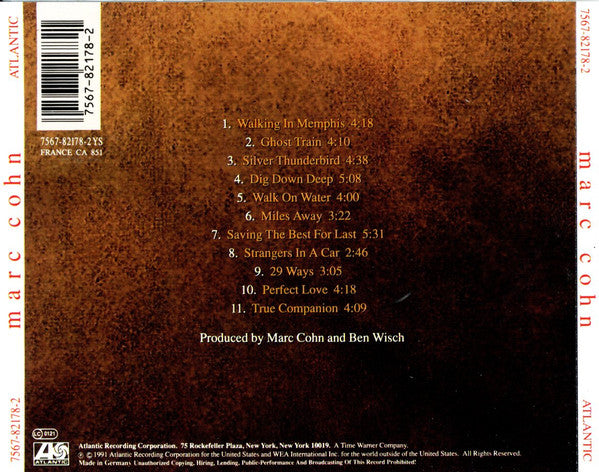 Marc Cohn : Marc Cohn (CD, Album, RE)