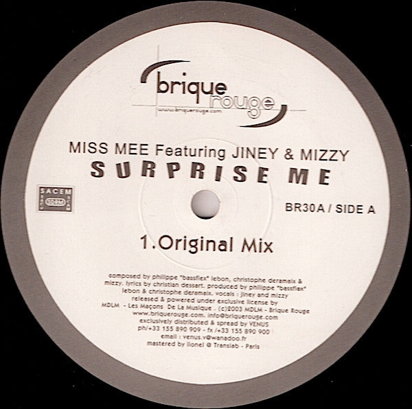 Miss Mee Featuring Jiney & Mizzy : Surprise Me (12")
