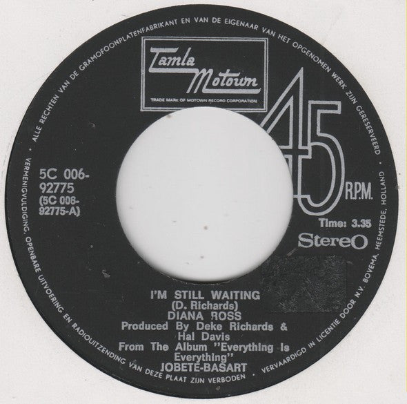 Diana Ross : I'm Still Waiting / Surrender (7", Single, Pin)