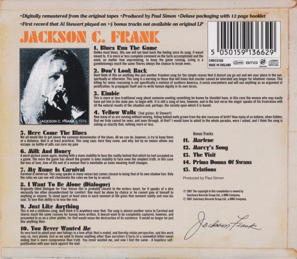 Jackson C. Frank : Jackson C. Frank (CD, Album, RE, RM, RP)