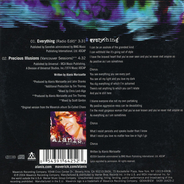 Alanis Morissette : Everything (CD, Single, Car)