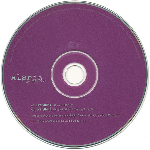 Alanis Morissette : Everything (CD, Single, Promo)