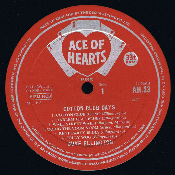 Duke Ellington And His Orchestra : Cotton Club Days (LP, Comp, Mono)