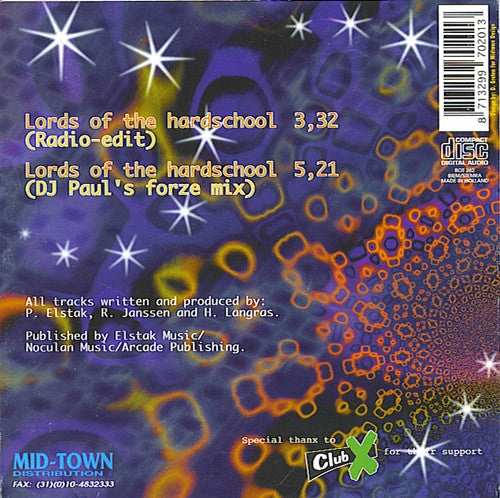 Paul Elstak & DJ Rob Featuring MC Hughie Babe : Lords Of The Hardschool (CD, Single)