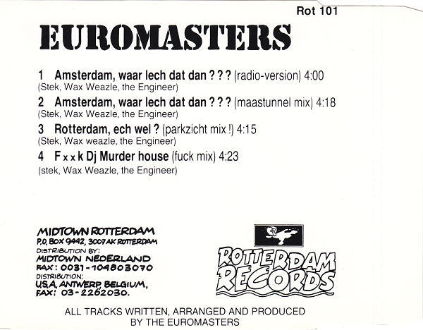Euromasters : Amsterdam Waar Lech Dat Dan? (CD, Maxi, Ltd)