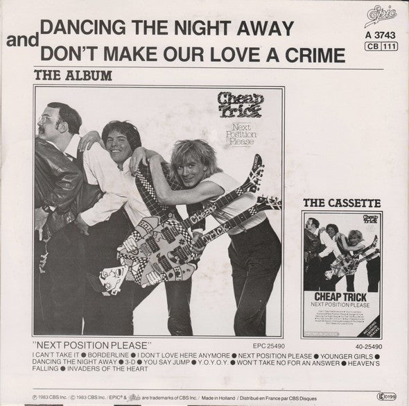 Cheap Trick : Dancing The Night Away (7", Single)