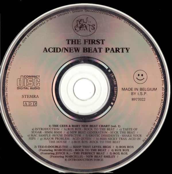 Various : The First Acid / New Beat Party (CD, Comp, P/Mixed)