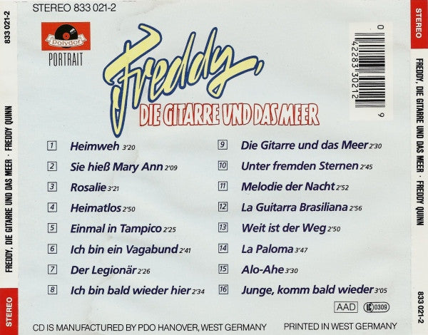Freddy Quinn : Freddy, Die Gitarre Und Das Meer (CD, Comp, RP)