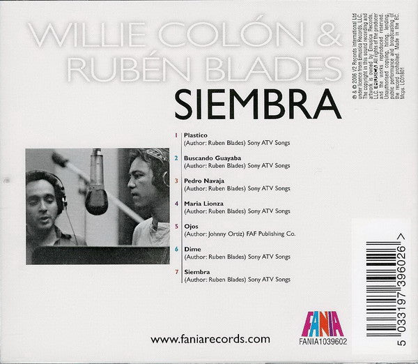 Willie Colón & Ruben Blades : Siembra (CD, Album, RE)