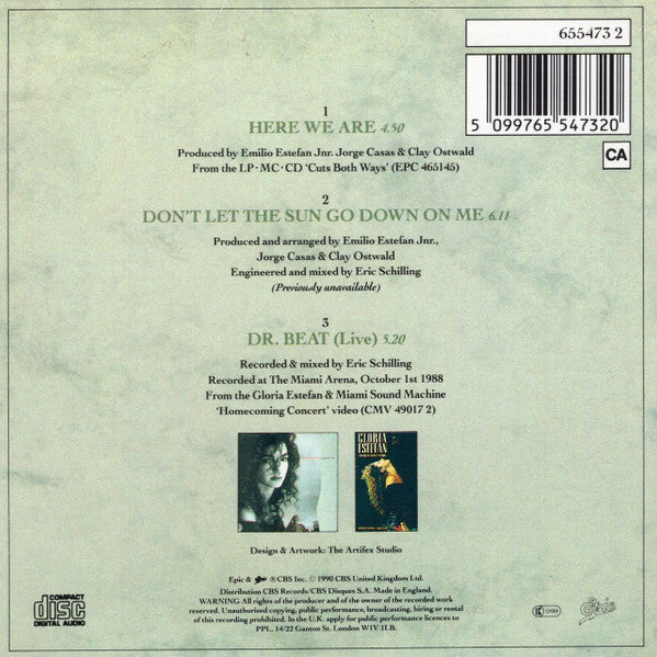 Gloria Estefan : Here We Are / Don't Let The Sun Go Down On Me (CD, Single, Car)