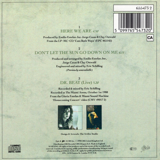 Gloria Estefan : Here We Are / Don't Let The Sun Go Down On Me (CD, Single, Car)